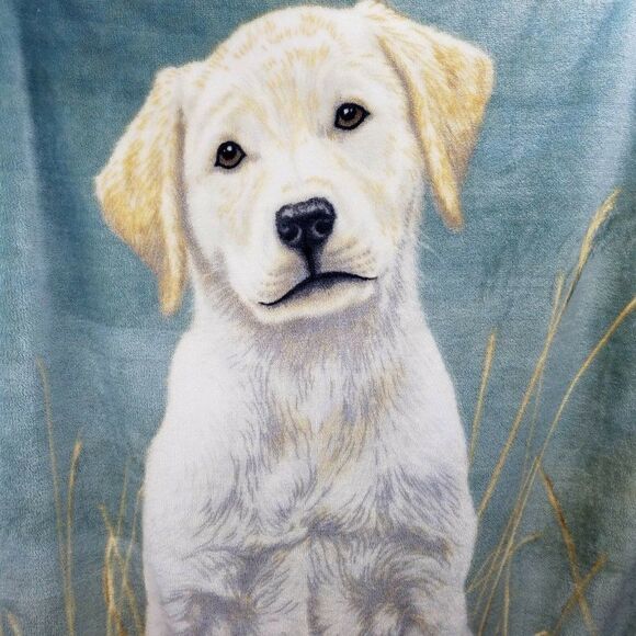 James Hautman Yellow Labrador Retriever Fleece Throw Blanket Northwest Co Puppy - Picture 2 of 9